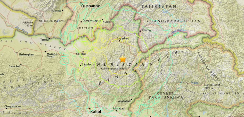 Illustration for article titled A Huge Earthquake Has Just Hit Northern Afghanistan